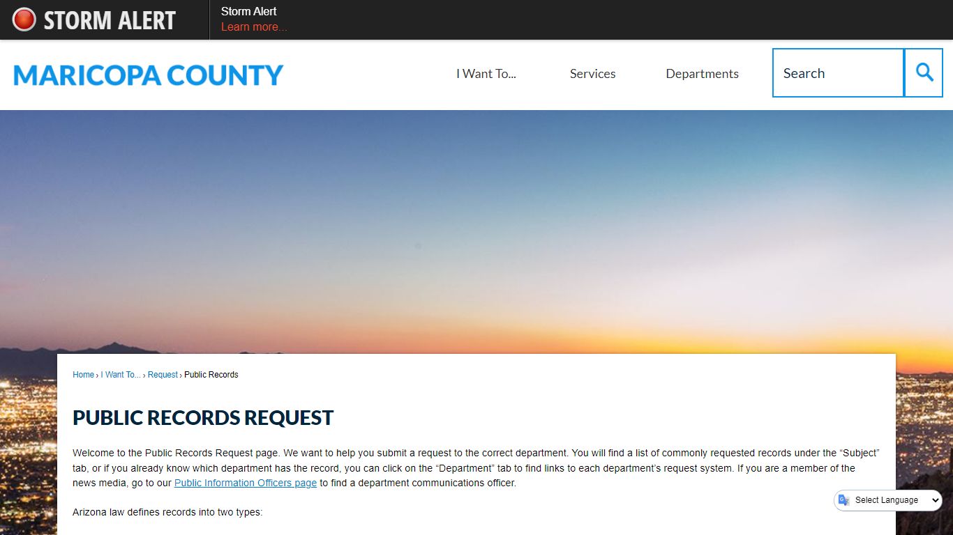 Public Records Request | Maricopa County, AZ